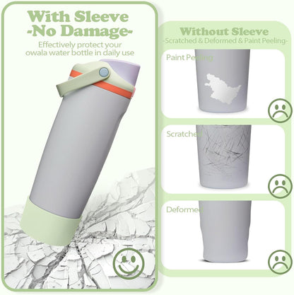 2PCS Silicone Boots for Owala 30oz & 40oz FreeSip Sway Bottles & Tumblers – Non-Slip, Scratch-Resistant, Stability Enhancer for Owala Accessories (Eucalyptus Green) - Colors B