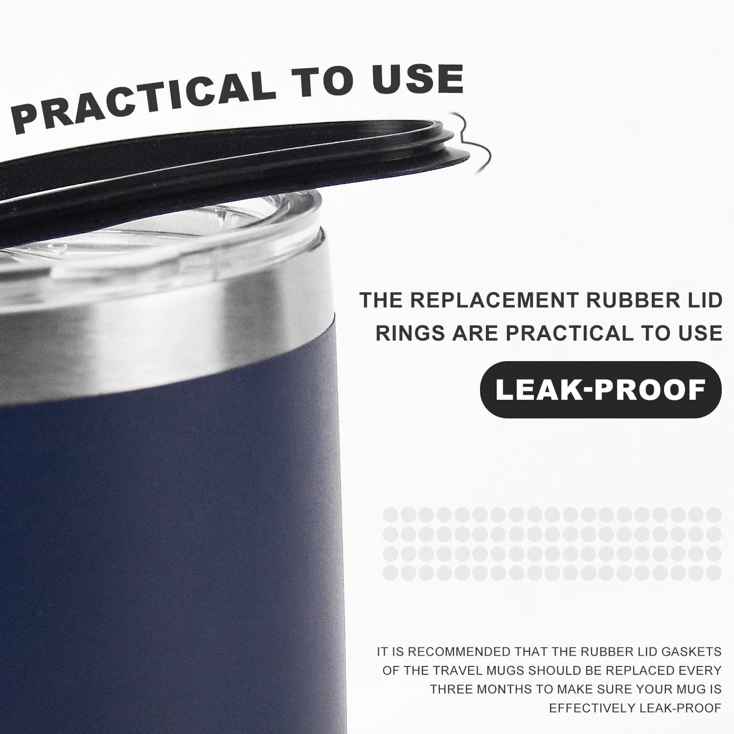 16PCS 20ozReplacement Rubber Lid Ring, 3.7inch Diameter Gasket Seals, compatible with 20oz straws, leak proof silicone cup cover gasket seal ring parts, for water bottle O-ring cup cover replacement