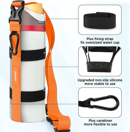 EasyAcc Water Bottle Holder Strap Sling, for Owala FreeSip 24 32 40 oz, Hydro Flask, Cirkul, Yeti, Stanley Flip, Universal Water Bottles, with Carabiner, for Walking Curise Travel (Bottle Excluded)