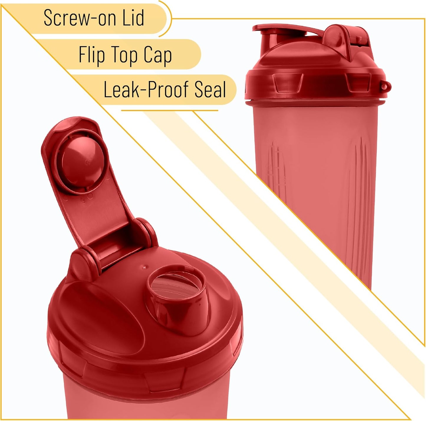 Mr. Pen- Shaker Bottles for Protein Mixes, 28 oz, Leak Proof Shaker Cups with Stainless Steel Wire Whisk Ball for Protein Shakes and Pre Workout