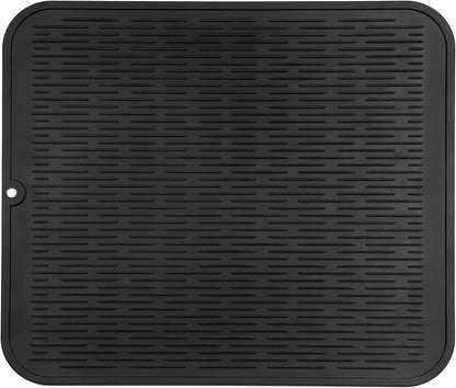 MicoYang Silicone Dish Drying Mat for Multiple Usage,Easy clean,Eco-friendly,Heat-resistant Silicone Mat for Kitchen Counter,Sink,Bar,Bottle,or Cup Green M 17 inches x 6 inches