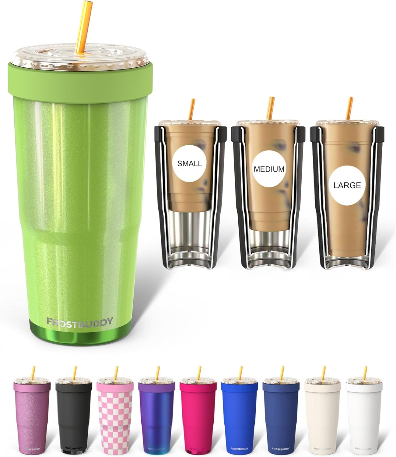 Frost Buddy Togo Buddy | 30 oz Stainless Steel Vacuum Insulated Tumbler | To Go Coffee Cup – Iced Coffee Cups, Iced Coffee Sleeve, Travel Mug, Thermal Cup for Hot & Cold Drinks, Dunkin Cup (Pencil) - Colors A