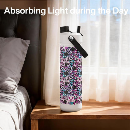 ENCOOL Insulated Water Bottle with Straw Stainless Steel Water Bottle, Leak-Proof, BPA-Free, Double Wall Vacuum Keeps Cold for 24 Hours for Sports, Travel, School (26 oz, Cotton Candy) - Colors C