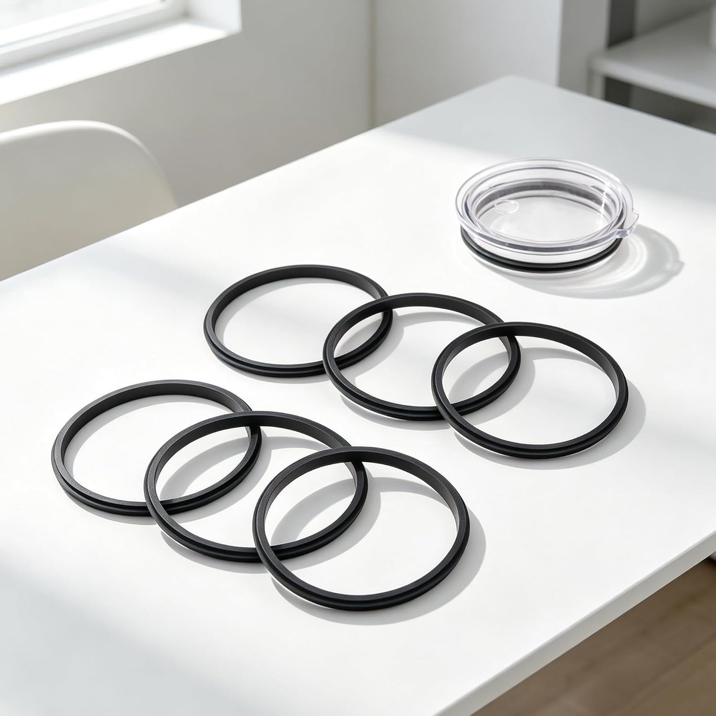 Rubber Seal for Yeti Magslider Lid 20oz 30oz,Silicone Gasket for Yeti Rambler Tumbler 20/30 oz,Leakproof Ring for Rambler Magslider,Rubber O-Ring Black 4pcs