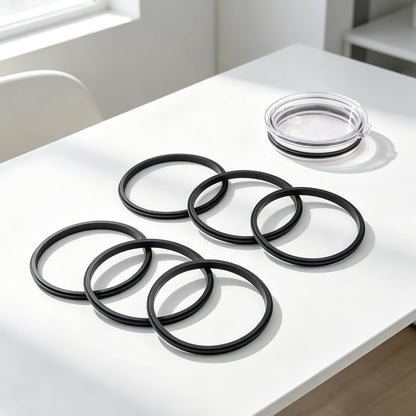 Rubber Seal for Yeti Magslider Lid 20oz 30oz,Silicone Gasket for Yeti Rambler Tumbler 20/30 oz,Leakproof Ring for Rambler Magslider,Rubber O-Ring Black 4pcs