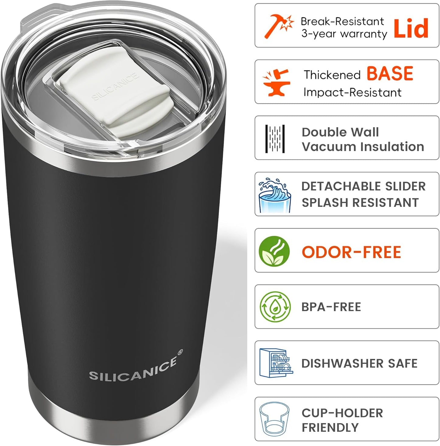 20oz Hygienic Insulated Tumbler — 100% Leakproof Lid with Removable Spout & Straw, Reinforced Vacuum-Protection Base, Cup Holder Friendly, for Iced Coffee, Smoothie/Water on the Go - Pink Sand