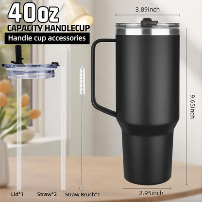20 oz Tumbler with Handle, Stainless Steel Insulated Tumbler with Lid and Straw, Double Wall Vacuum Coffee Mug Tumbler, Insulated Coffee Thermal Cup for Cold and Hot (Light Purple)