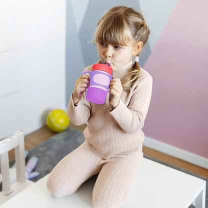 NiHome Silicone Double Handle & Boot Fit for Owala Kids’ Tumbler Zak Kelso Tumbler 12oz 15oz, Easy to Install for Toddlers to Grip & Train, Shock-Absorbing Bottom Sleeve Drop Protection (Blue)
