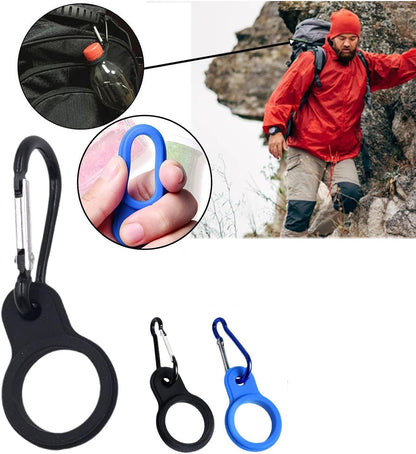 9 Pack Water Bottle Clips with Rubber Hook Hanging Carabiner Water Bottle Holder Carrier for Natural Spring Water Bottles Aluminum Water Bottles Soda Tactical Backpack Travel Camping Hiking