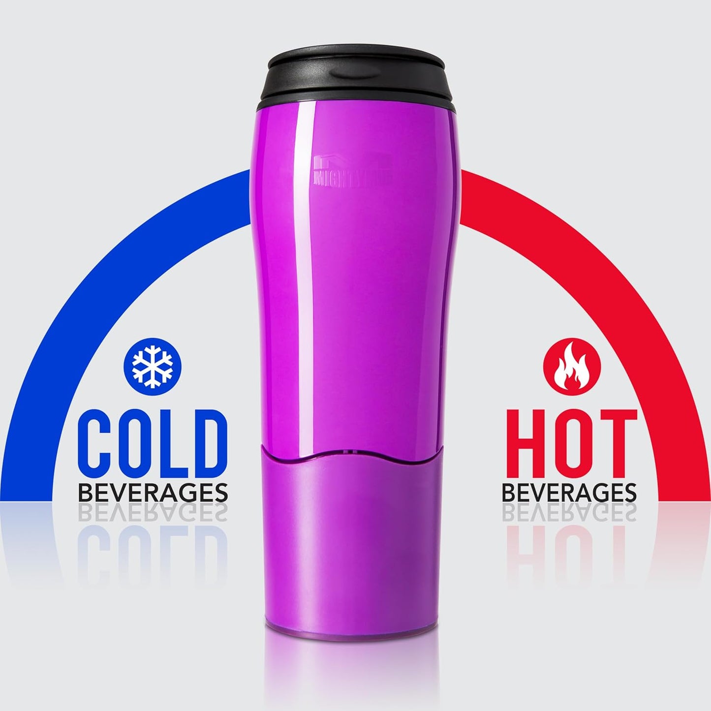 Mighty Mug Plastic Travel Mug, No Spill Double Wall Tumbler, Cold/Hot, Cup-Holder Friendly, Dishwasher Safe, (Cream, 12oz)