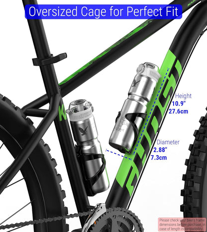 MYFOREST 24oz/700ml Insulated Bike Water Bottle, Odor-Free Surgical Steel Liner, Stronger Grip for Rough Trails, Quick-Open Chug/Straw 2-in-1, Dirt Cap (Glossy Steel)