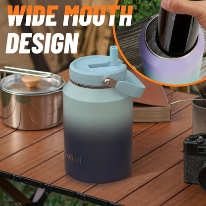 40 oz Insulated Tumbler with Top Handle and Flip Straw, Vacuum Insulated Stainless Steel Cup with Leak-Proof Lid, Sweat-Free, Fits Cup Holder, Keeps Ice Cold up to 30 Hours