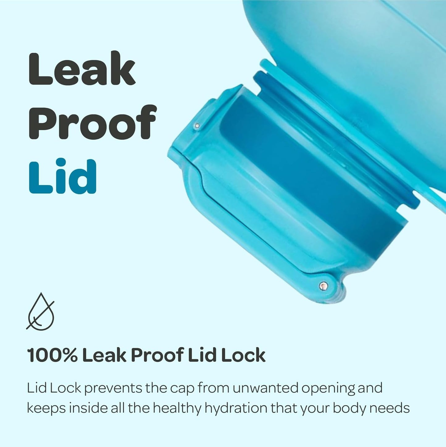 Hydracy Water Bottle with Time Marker -Large BPA Free Water Bottle & No Sweat Sleeve -Leak Proof Gym Bottle with Times to Drink - Ideal for Fitness Sports & Outdoors