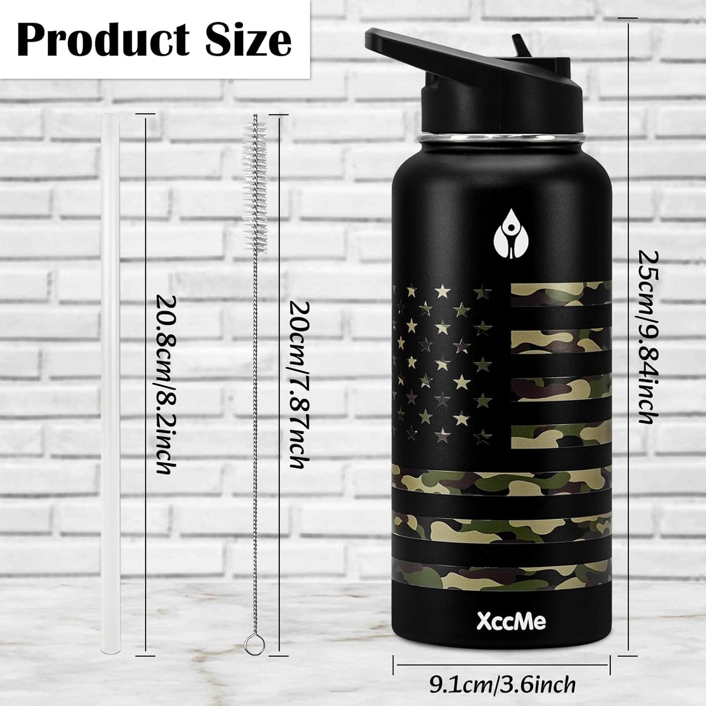 32oz Pickleball Insulated Water Bottle with Lid,Stainless Steel Water Bottl with Flip Straw and Handle,Gifts for Pickleball Players, Pickleball Lovers,Women Girls,Leak Proof Water Bottle
