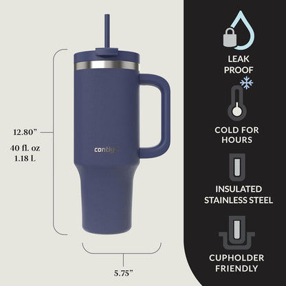 Contigo Streeterville 40oz Tumbler, Stainless Steel Vacuum Insulated, Leak-Proof, Cold for 29 Hours, Reef