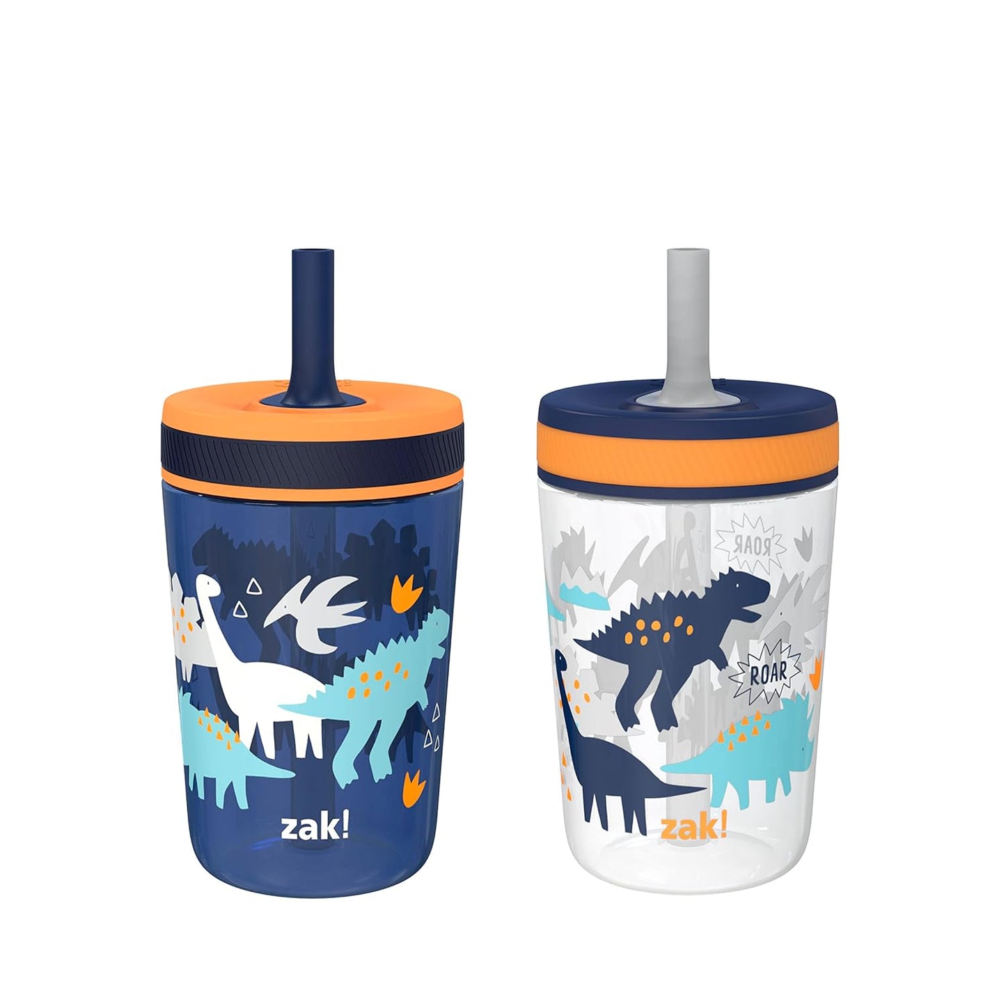 Zak Designs 15oz Bluey Kelso Tumbler Set, Leak-Proof Screw-On Lid with Straw Made of Durable Plastic and Silicone, Perfect Bundle for Kids, 2 Count (Pack of 1) - Colors B