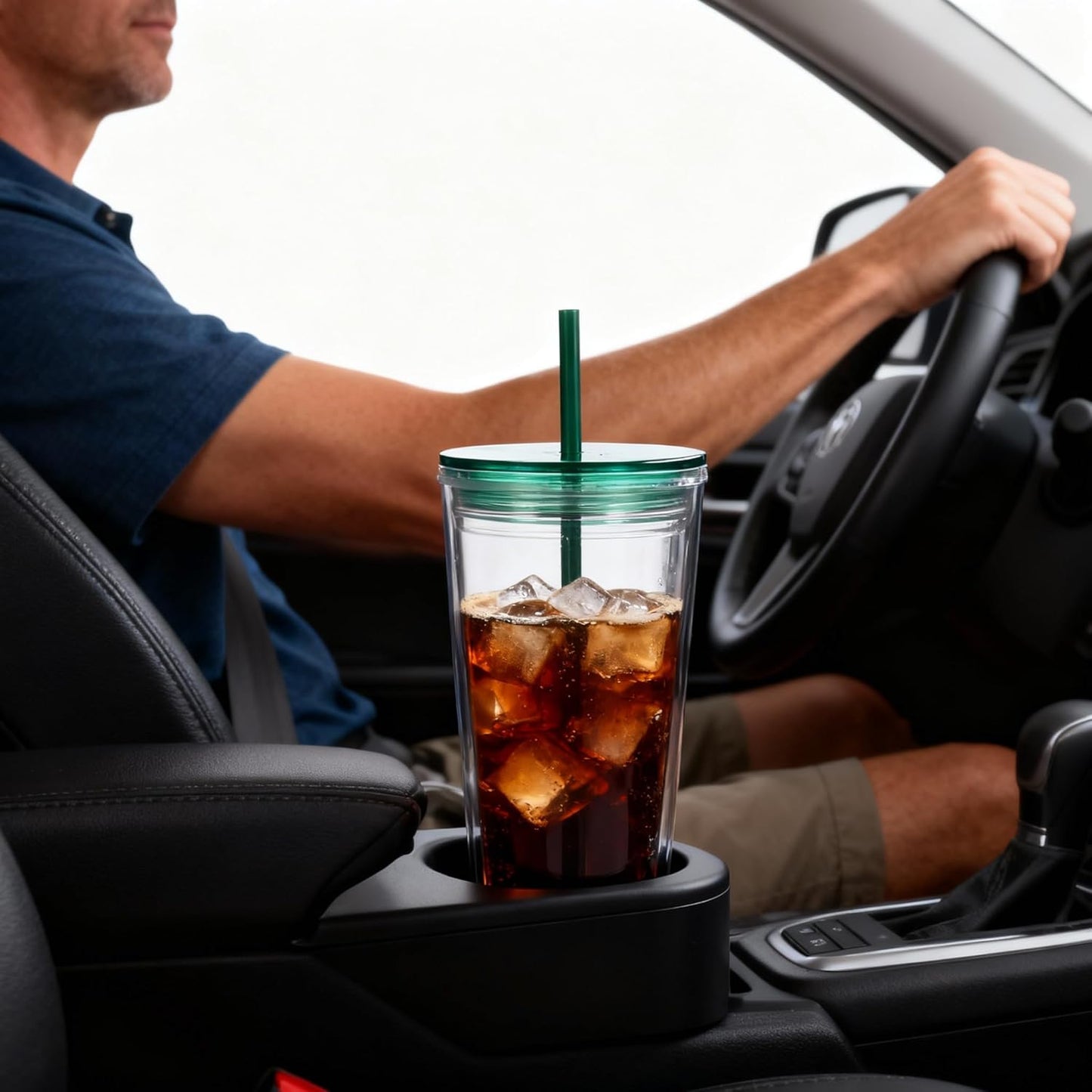 24oz Tumbler with Lid and Straw, Leak Proof and Double Wall Insulated Reusable Plastic Cups,Travel Reusable Iced Coffee Cup (1, Pink)