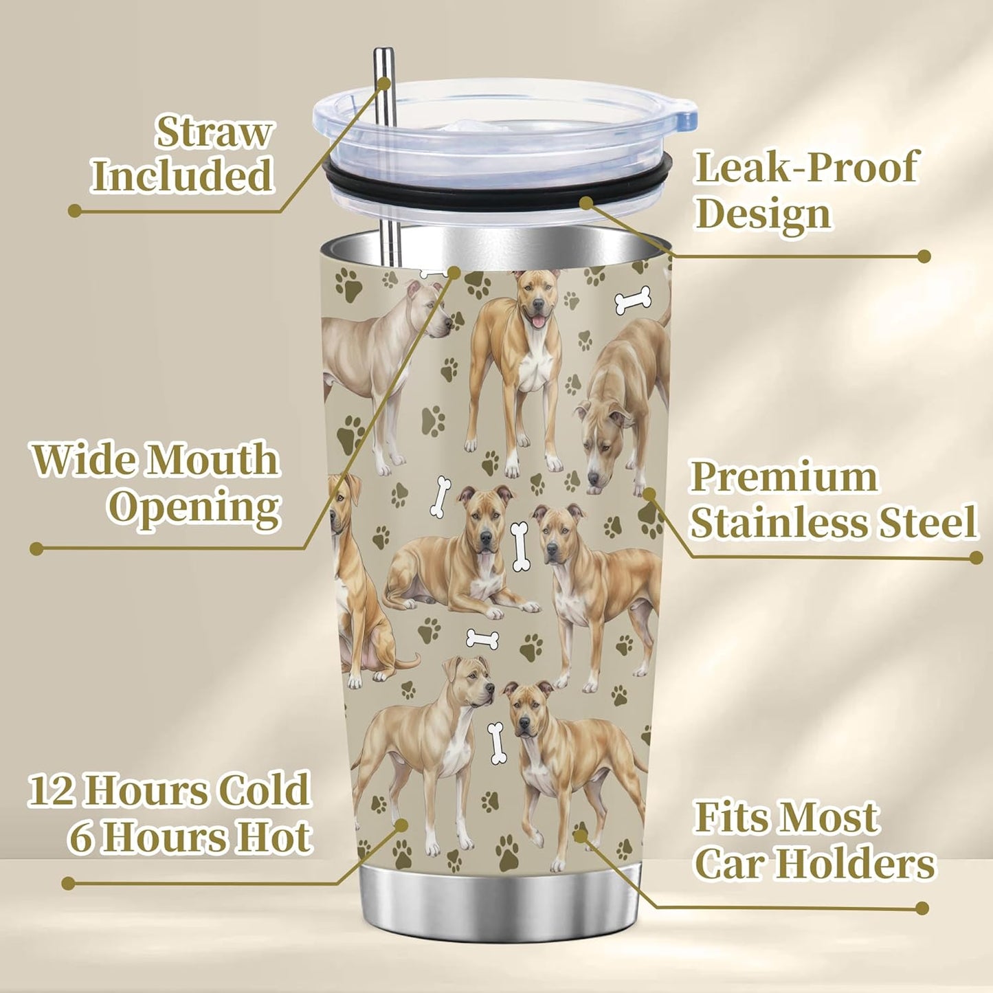 Beagle Gifts for Women Men, 40oz Stainless Steel Insulated Tumbler Travel Cup Mug, Funny and Unique Beagle Gifts for Dog Lover - Colors A