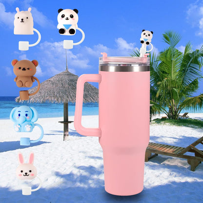 15 PCS Cute Silicone Straw Cover Cap for Stanley Cup Accessories,Simple Modern Straw Covers,10mm Straw Topper Compatible with 30&40 Oz Tumbler