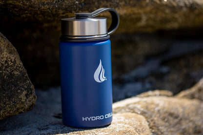 HYDRO CELL Stainless Steel Insulated Water Bottle with Straw - For Cold & Hot Drinks - Metal Vacuum Flask with Screw Cap and Modern Leakproof Sport Thermos for Adults (Neon 18oz)