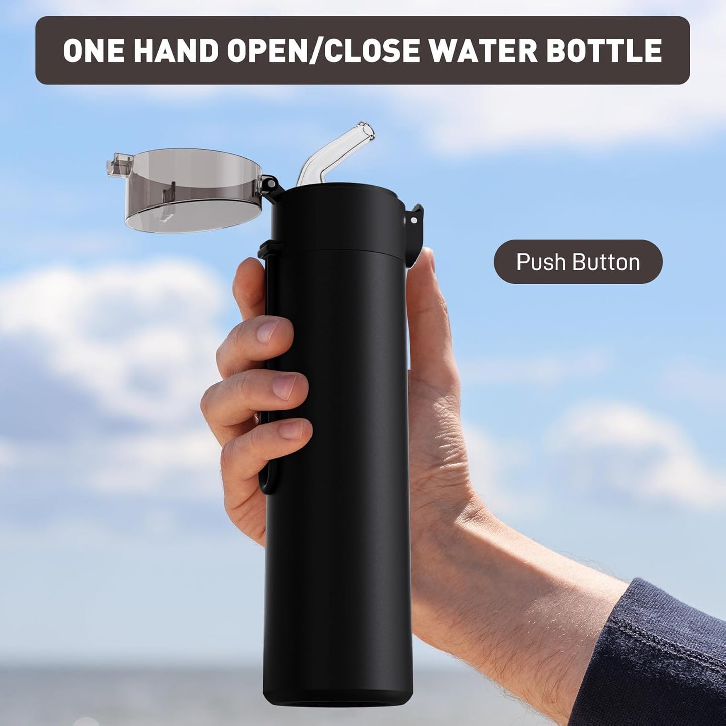 5oz Small Water Bottles with Straw, Mini Water Bottle with One-Hand Open Design, Leak-Proof Locking Lid for Hot&Cold Drinks, Small Travel Water Bottle - 100% Leakproof for School, Travel...(Mint)