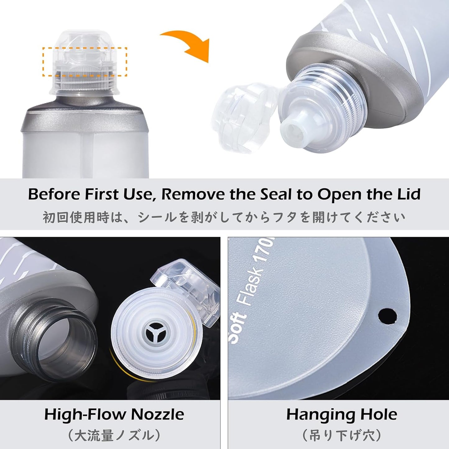 TRIWONDER Handheld Water Bottle for Running, Quick Grip Chill 17 oz Handheld Soft Water Bottle with Hand Strap Hydration Pack, BPA Sport Soft Flask (Blue)