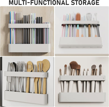 ABLY Straw Holder, reusable straw storage rack, suitable for kitchen walls, counters, cabinet doors, refrigerator doors, etc (Dark blue)