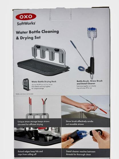 OXO Softworks Water Bottle Cleaning & Drying Set