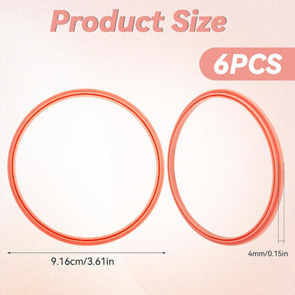 6pcs Gasket Replacement for Owala 40oz Tumbler, Rubber Lid Seal Ring Water Bottle Accessories Replacement Part Compatible with Owala 40oz Stainless Steel Cup (Pink)
