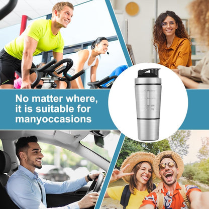 AOOWU Stainless Steel Shaker Bottle with Wire Whisk Ball 900ml, Leak Proof Metal Shaker Bottles for Protein Mixes, Supplement Protein Shake Cup, Water Bottle Portable Pre Workout Gym Sports