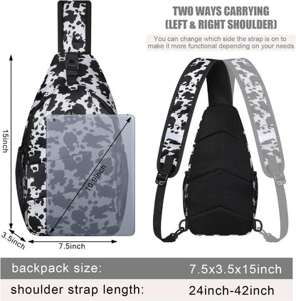 Pritent Crossbody Bags for Women Men Trendy Sling Bag Backpack Casual Chest Bag with Convertible Shoulder Strap