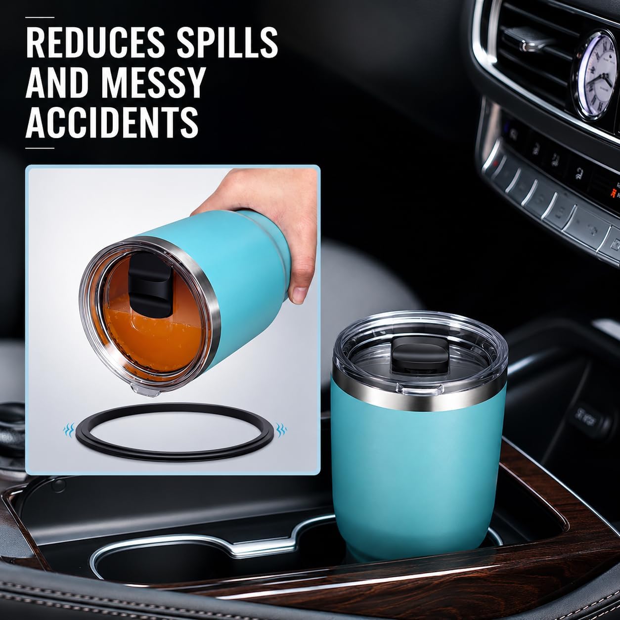 20 oz Tumbler Lids Compatible with YETI Rambler, 2 Pack Magnetic Slider Replacement Lids for 20 oz Tumbler, 10 oz Lowball, 10/24 oz Mug & 16 oz Pint, Spill-Resistant BPA-Free Cup Covers