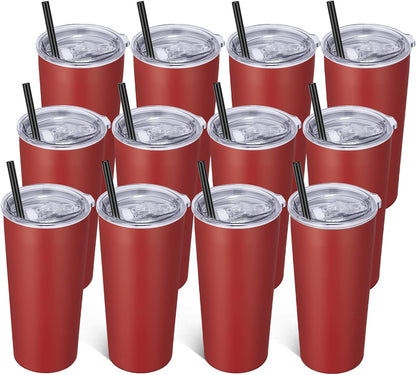 VEGOND 20oz Tumbler Bulk with Lid and Straw 1 Pack, Stainless Steel Vacuum Insulated Tumbler, Double Wall Coffee Cup Travel Mug, River Green