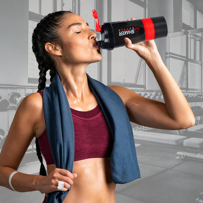 XTK Shaker Bottle 16OZ Protein Shaker Bottles with Mix Ball Sports Water Bottle Leak Proof GYM Cup for Protein Mixes with Powder Storage & Pill Organizer, Ideal for Pre Workout,BPA Free(black)