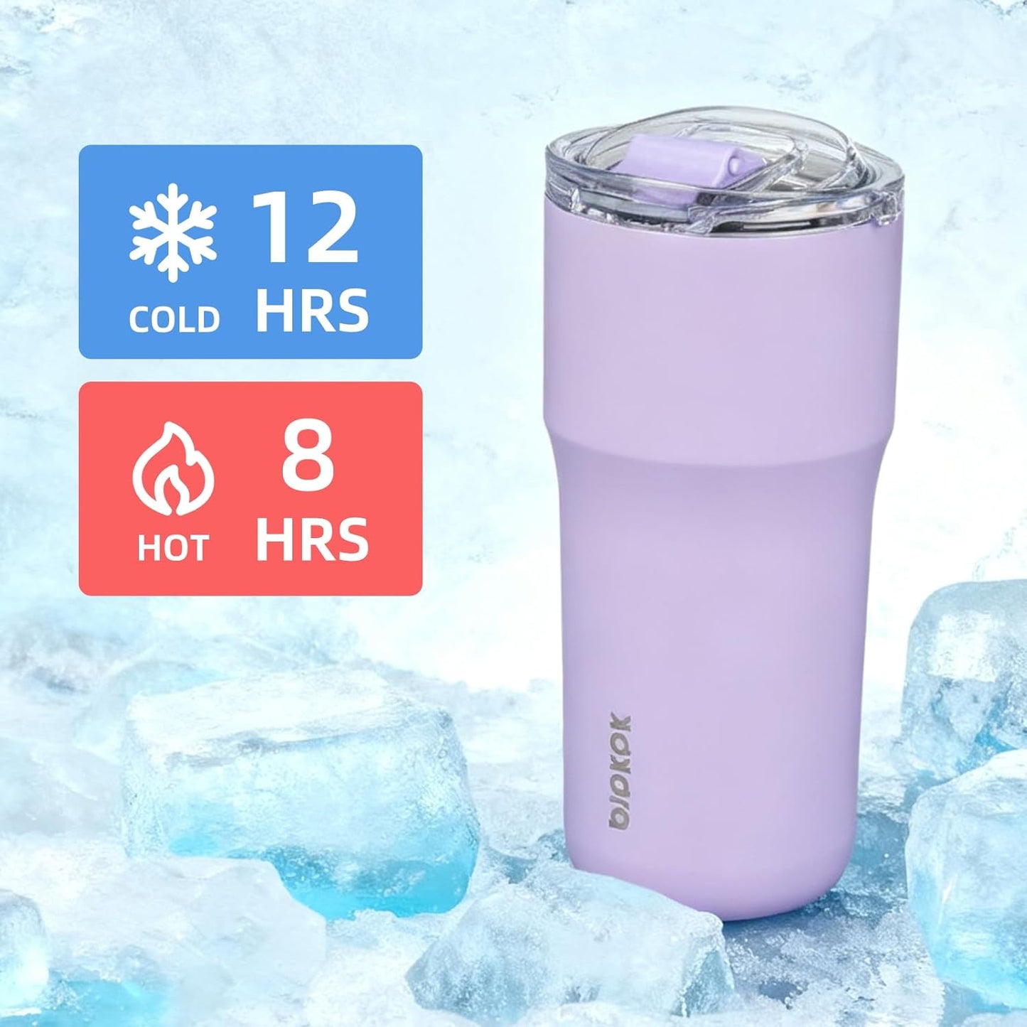BJPKPK Insulated Tumbler,20oz Stainless Steel Tumbler with lid,Double Wall Travel Coffee Mug Thermal Cup,Keep Drinks Cold and Hot,Lavender