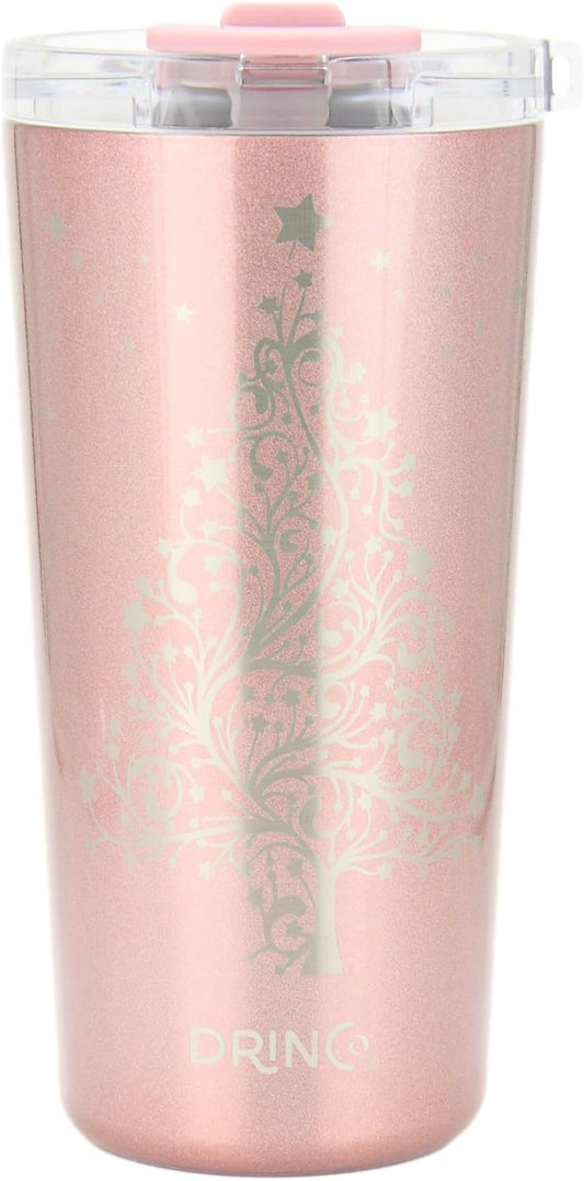Drinco - 20 oz Stainless Steel Tumbler | Double Walled Vacuum Insulated Mug With Lid, 2 Straws, For Hot & Cold Drinks (20oz Dragonfly)
