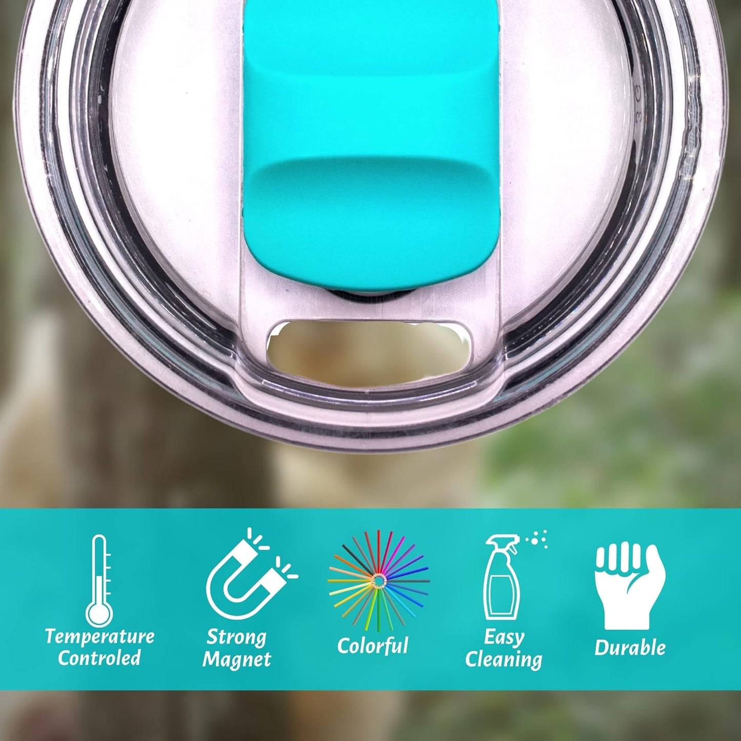 Magnetic Slider Replacement for Yeti Tumblers | 3 Pack Magnetic Lid Sliders, Compatible with 10oz, 16oz, 20oz, 26oz, 30oz Yeti Cups | Durable, Reusable, Colorful, Easy Snap-In Installation