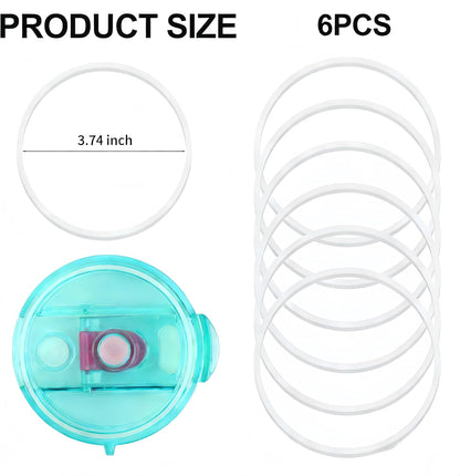 Joshey Tumbler Lid Rubber Seal Replacement Compatible with Reduce 40oz & 50oz Tumbler Mugs, 6Pcs BPA-Free Silicone Gaskets, Leak-Proof Gasket Replacement Accessories