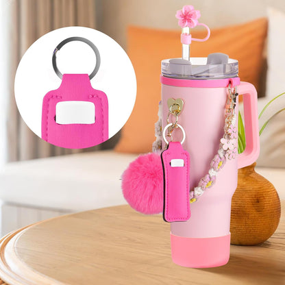 Mity rain Cup Accessories for Stanley Cup 30oz 40oz Tumbler with Handle, Including Water Bottle Handle Strap, Chapstick Holder, Boot, Keychain Charms, Straw Topper Cover Cap for Stanley (Purple)