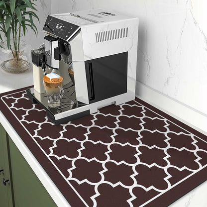WISELIFE Dish Drying Mat Super Absorbent Drying Mat Large Dish Drying Mats for Kitchen Counter Easy Clean Dish Mat Kitchen Drying Mat15"x 18" Stylish Grey