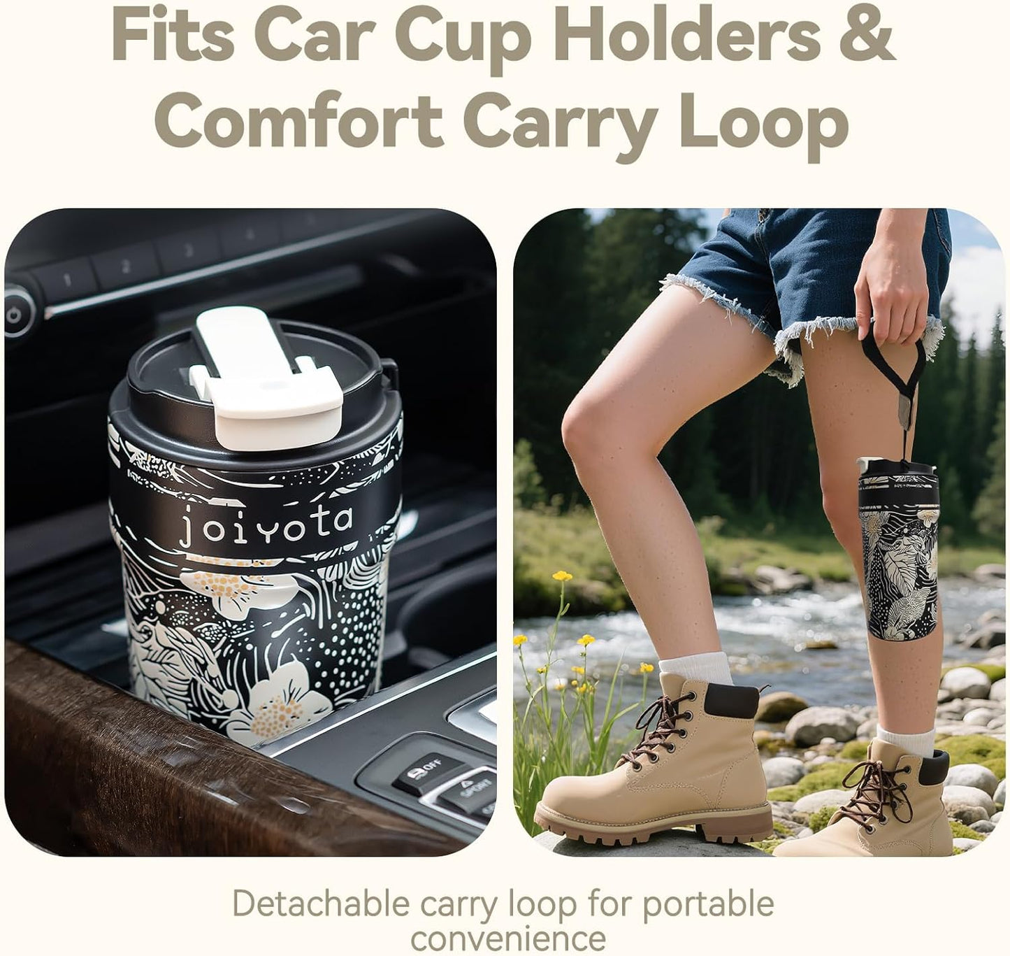 20oz Artic Ceramic Lined Coffee Tumbler, 3D Floral Print Design, Insulated Stainless Steel Travel Mug with Lid and Straw, BPA-Free Leak-Proof for Hot & Iced Coffee Tea, Unique Gifts for Women