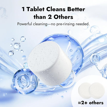 Papablic Upgraded 120Pcs Baby Bottle Washer Tablets, Plant-Based UltiPept Enzyme Formula, Deep Cleaning for Milk Residue & Odor, Gentle on Bottles & Pump Parts, Compatible with All Bottle Washers