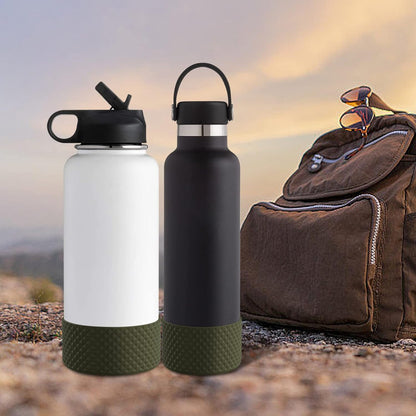 WUQID Water Bottle Boot, Diamond Silicone Boot Compatible with Stanleyy Tumbler 20-40oz & Hydroo Flask Bottle 12oz-24oz, Reduces Dents Sleeve Cover for More Bottles/Tumblers Bottom of 2.83-2.95in