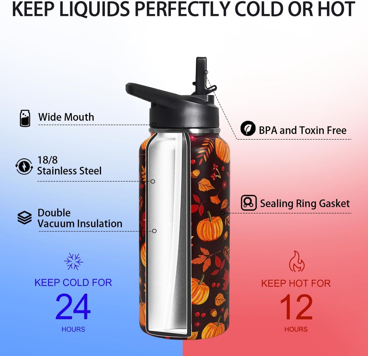 32 oz Pickleball Insulated Water Bottle with Straw - Pickleball Gym Hiking Sports Coffee Mug | Perfect Pickleball Gifts for Women, Pickleball Decor Accessories