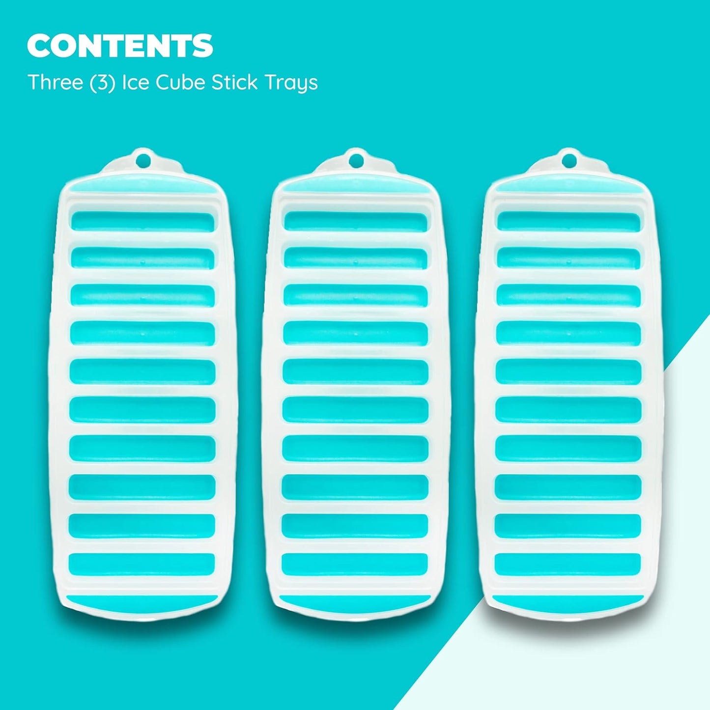 Jacent Resusable Silicone and Plastic Water Bottle Ice Cube Stick Tray, Easy Push & Pop Ice Cubes for Water Sports Bottle: 1 (ONE) Pack Water Bottle Ice Cube Stick Tray