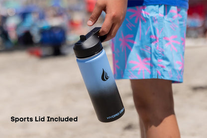 HYDRO CELL Stainless Steel Insulated Water Bottle with Straw - For Cold & Hot Drinks - Metal Vacuum Flask with Screw Cap and Modern Leakproof Sport Thermos for Adults (Neon 18oz)