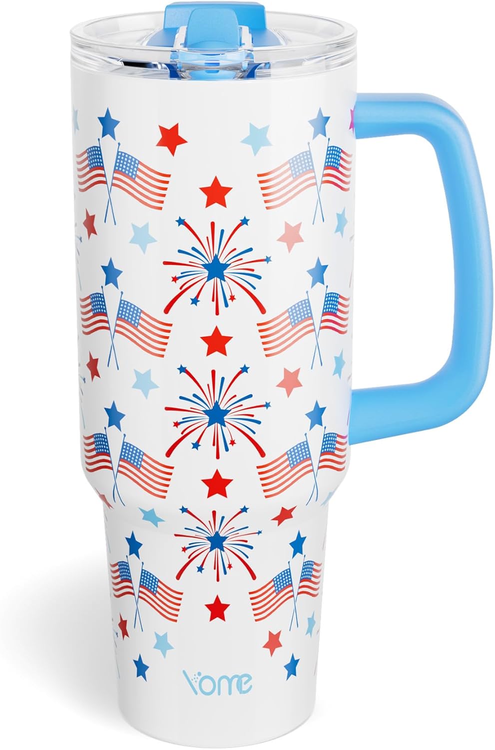 YOME 40oz Nurse Tumbler with Handle and Flip Straw | Stainless Steel Insulated Water Bottle | Keeps Drinks Cold | Dishwasher Safe | Cupholder Friendly | Gift Gym Travel Yoga
