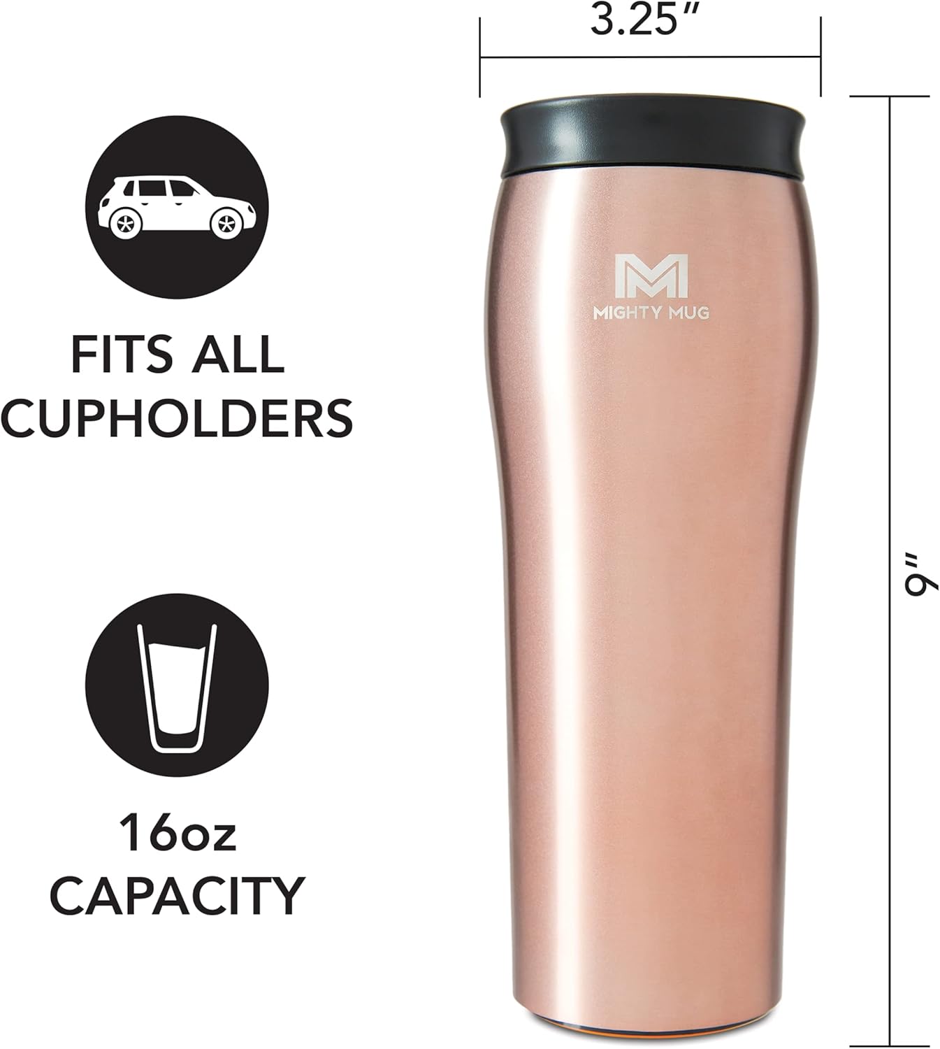 Mighty Mug | The Untippable Mug | Grips When Hit, Lifts for Sips | Insulated Stainless Steel Tumbler | Cupholder Friendly | Gifts for Women Men All | Leakproof | 6 Hour Hot / 24 Cold | 16oz | Teal