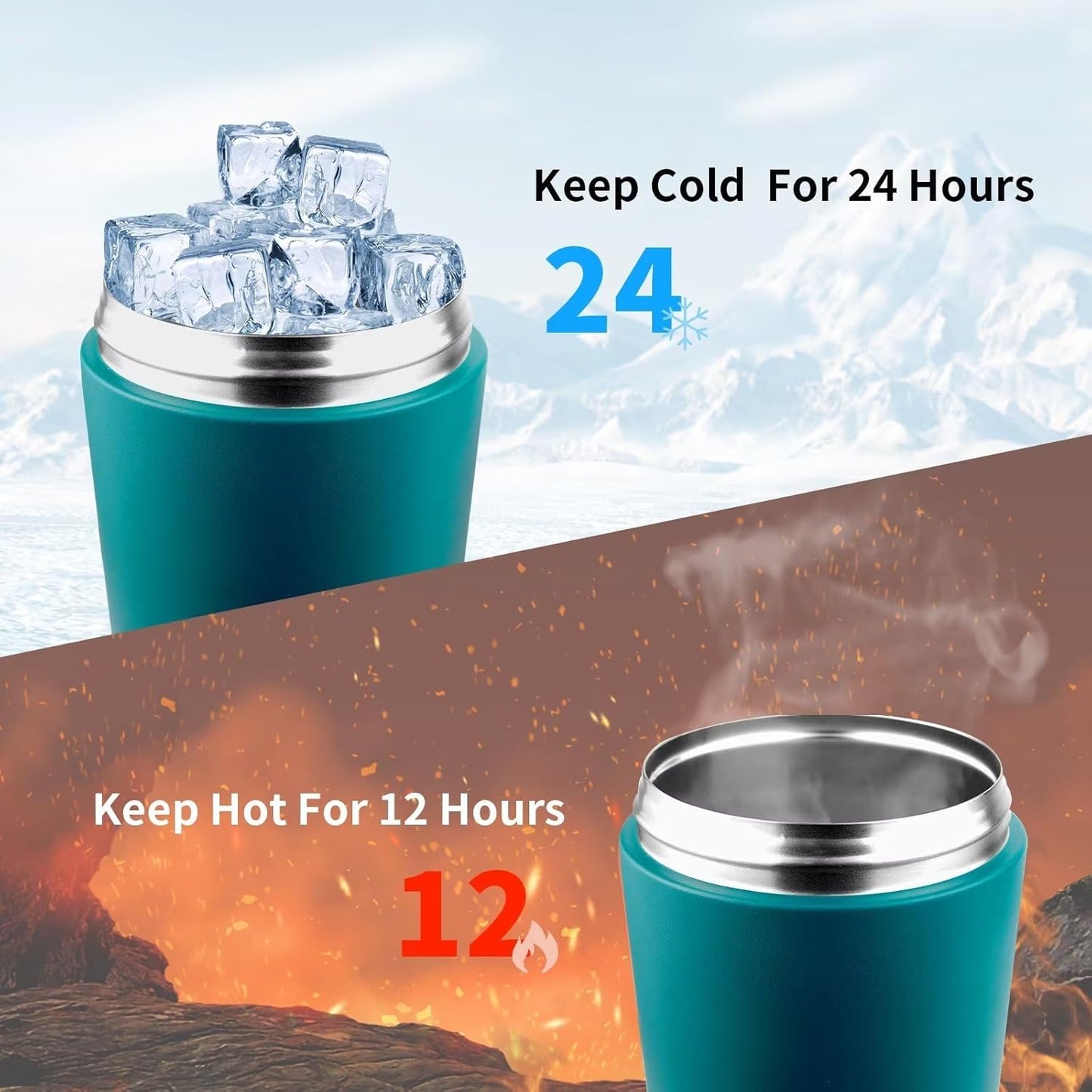 TOOFEEL Protein Shaker Bottle 20 oz - Double Walled Insulated Vacuum Cup for Protein Shakes, Keeps Cold/Hot, Metal Stainless Steel, Preworkout Gym