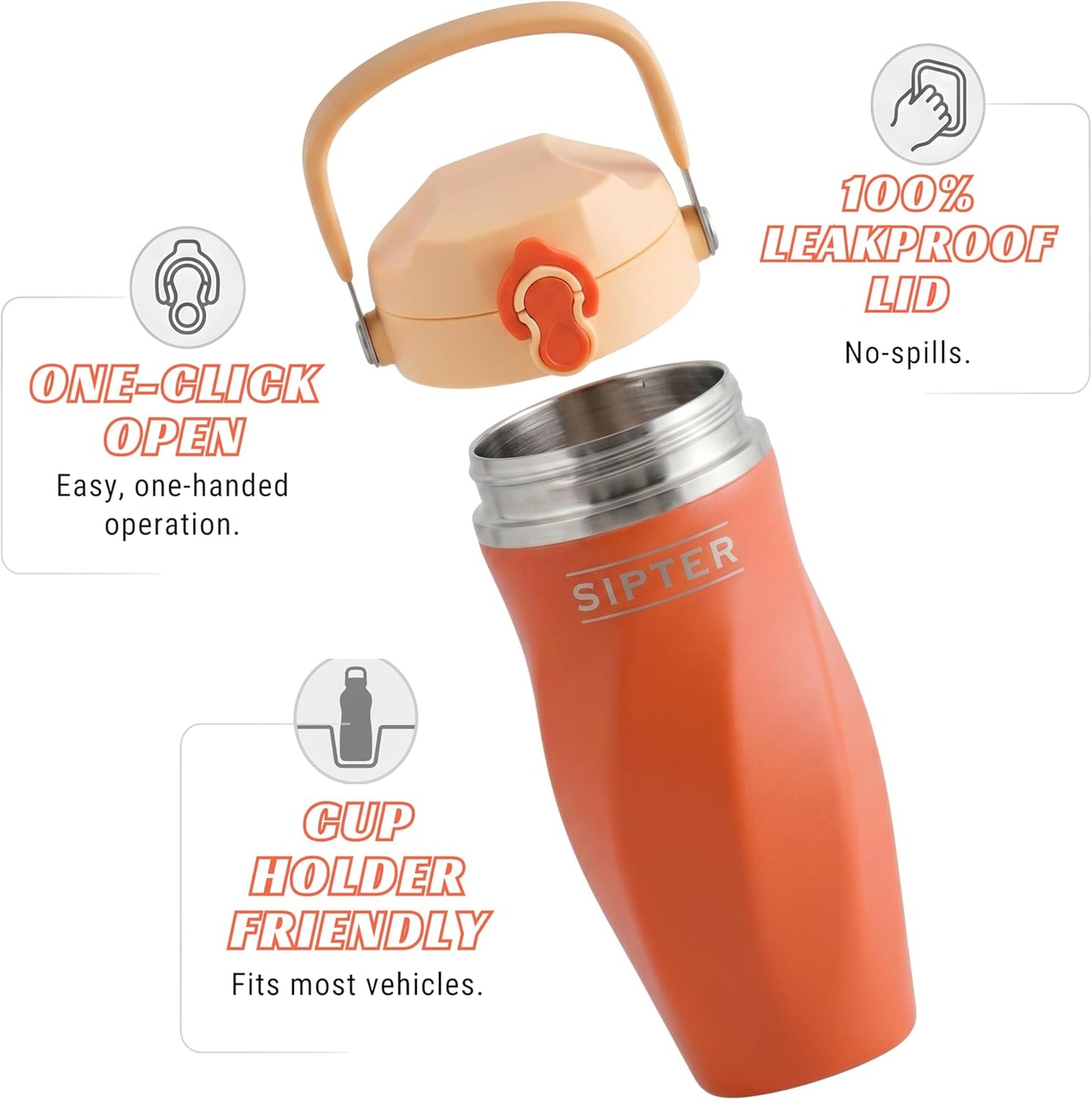 Earth Stone - 24oz Insulated Protein Shaker Bottle - Medical-Grade 316 Stainless Steel - Patent-Pending Clump-Free Design - Odor Proof & Leak-Proof Metal Blender Cup